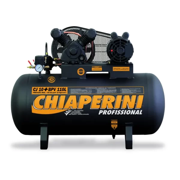 Compressor de ar baixa pressão 10 pcm 110 litros – Chiaperini CJ 10+ BPV 110L