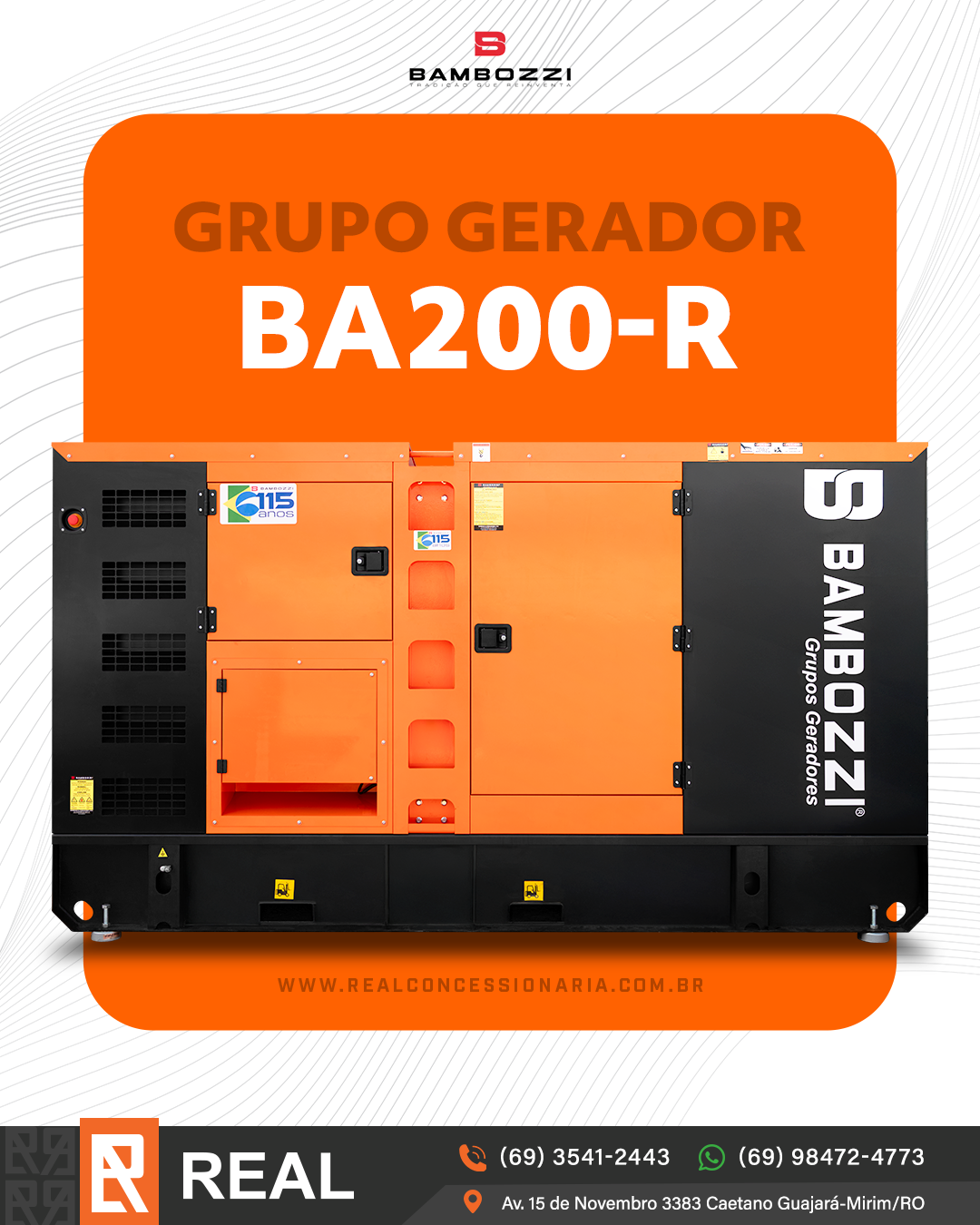 GRUPO GERADOR BA200-R BAMBOZZI